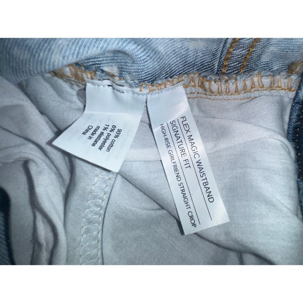 Lane Bryant Sz18 High-Rise Girlfriend Straight CropMagic Waistband stone wash - Picture 5 of 5